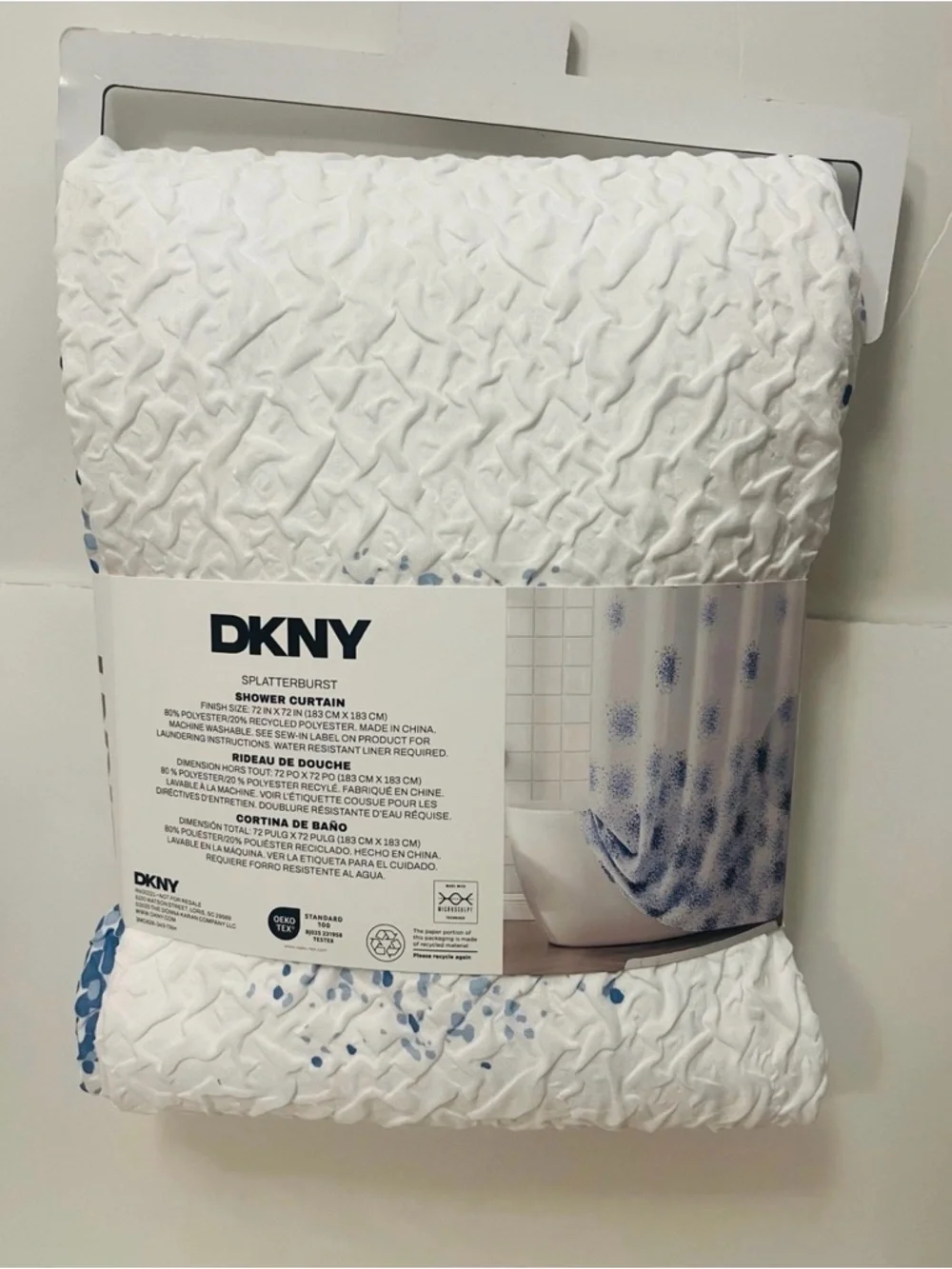 DKNY Splatterburst Microsculpt Shower Curtain 72